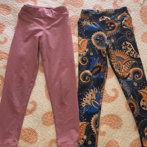 Lularoe kids leggings 2 pair S/M girls